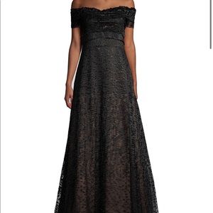 Rene Ruiz Embellished Off the Shoulder Ballgown